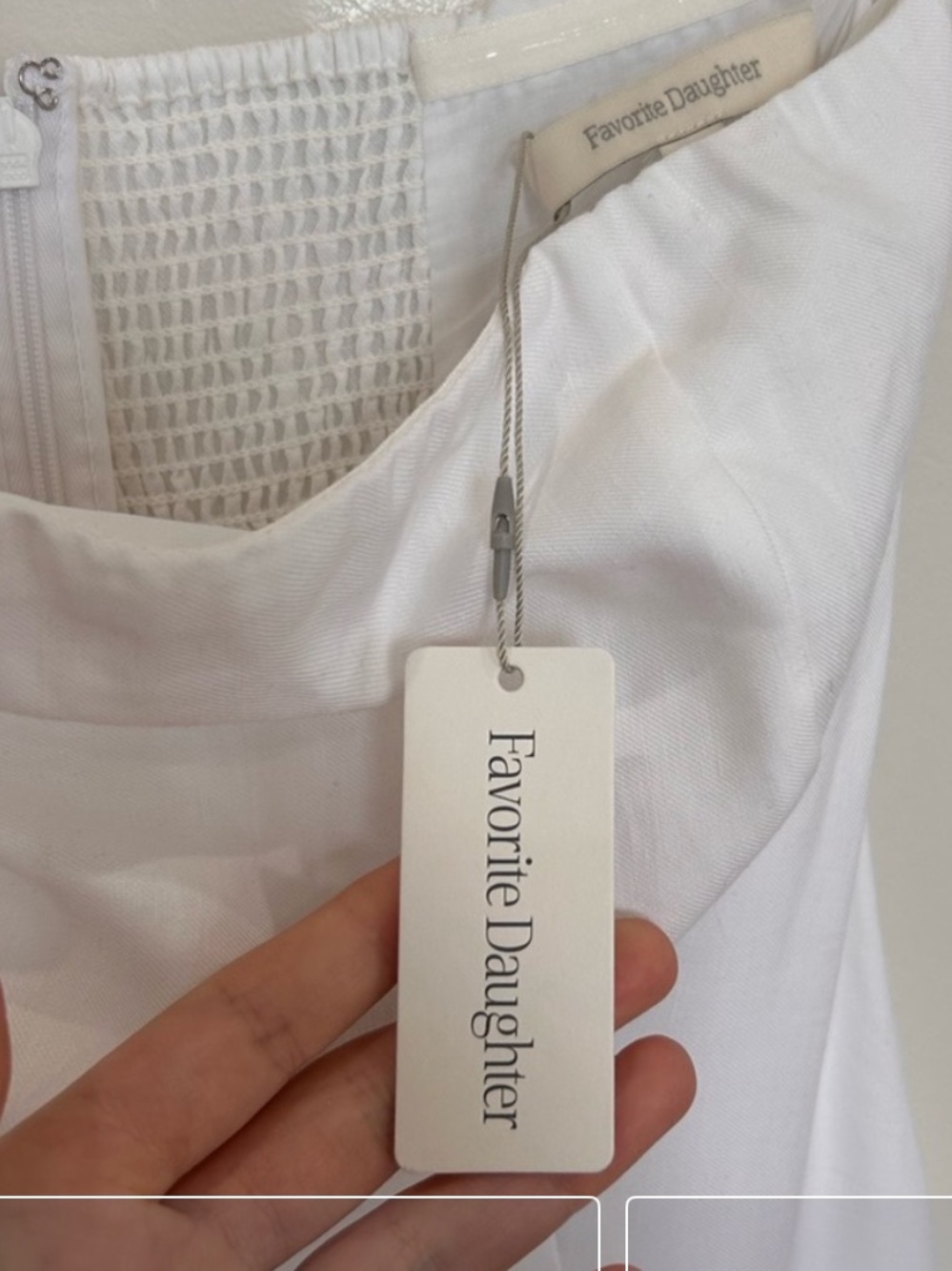 Favorite Daughter Strapless White Linen Midi Dress NWT - Picture 11 of 11